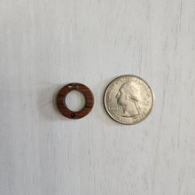 Load image into Gallery viewer, Walnut Wood Ring Stud with Post, 18mm - 304 Stainless Steel