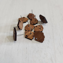 Load image into Gallery viewer, Walnut Wood Fan Stud with Post - 304 Stainless Steel