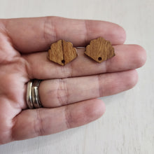 Load image into Gallery viewer, Walnut Wood Fan Stud with Post - 304 Stainless Steel