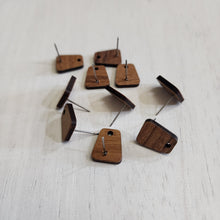 Load image into Gallery viewer, Walnut Wood Trapezoid Stud with Post - 304 Stainless Steel