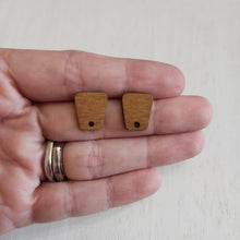 Load image into Gallery viewer, Walnut Wood Trapezoid Stud with Post - 304 Stainless Steel