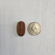 Load image into Gallery viewer, Walnut Wood Large Oval Stud with Post - 304 Stainless Steel