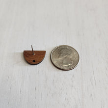 Load image into Gallery viewer, Walnut Wood Half Round Stud with Post - 304 Stainless Steel