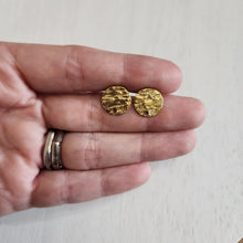 Load image into Gallery viewer, Textured Round Stud with Post, 12mm - GOLD, Ion Plated 304 Stainless Steel