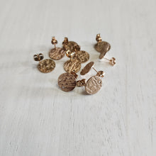 Load image into Gallery viewer, Textured Round Stud with Post, 12mm - ROSE GOLD, Ion Plated 304 Stainless Steel