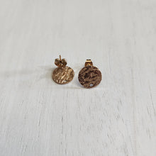 Load image into Gallery viewer, Textured Round Stud with Post, 12mm - ROSE GOLD, Ion Plated 304 Stainless Steel