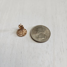 Load image into Gallery viewer, Textured Round Stud with Post, 12mm - ROSE GOLD, Ion Plated 304 Stainless Steel