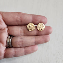 Load image into Gallery viewer, Textured Round Stud with Post, 12mm - ROSE GOLD, Ion Plated 304 Stainless Steel