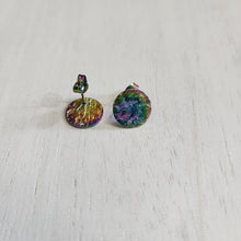 Load image into Gallery viewer, Textured Round Stud with Post, 12mm - RAINBOW, Ion Plated 304 Stainless Steel