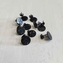 Load image into Gallery viewer, Textured Round Stud with Post, 12mm - BLACK, 304 Stainless Steel