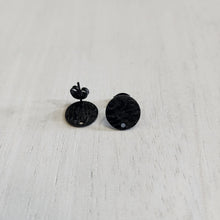 Load image into Gallery viewer, Textured Round Stud with Post, 12mm - BLACK, 304 Stainless Steel