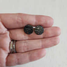Load image into Gallery viewer, Textured Round Stud with Post, 12mm - BLACK, 304 Stainless Steel