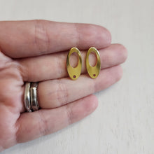 Load image into Gallery viewer, Cutout Oval Stud with Post - GOLD, 304 Stainless Steel