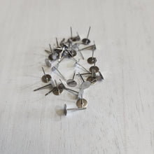 Load image into Gallery viewer, Flat Round Stud Backs/Posts/Findings, 6x12mm - STAINLESS STEEL, 304 Stainless Steel