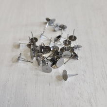 Load image into Gallery viewer, Flat Round Stud Backs/Posts/Findings, 8x12mm - STAINLESS STEEL, 304 Stainless Steel