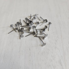 Load image into Gallery viewer, Flat Round Stud Backs/Posts/Findings, 4x12mm - STAINLESS STEEL, 304 Stainless Steel