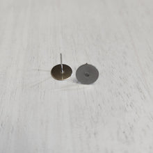Load image into Gallery viewer, Flat Round Stud Backs/Posts/Findings, 10x12mm - STAINLESS STEEL, 304 Stainless Steel
