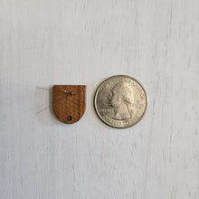 Load image into Gallery viewer, Walnut Wood Half Oval Stud with Post - 304 Stainless Steel