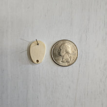 Load image into Gallery viewer, Birch Wood Oval Stud with Post - 304 Stainless Steel