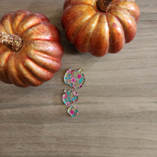 Load image into Gallery viewer, Fall Patterned Acrylic Tapered Triple Pumpkin Drops