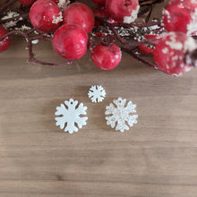 Load image into Gallery viewer, Christmas Acrylic Snowflake Earrings
