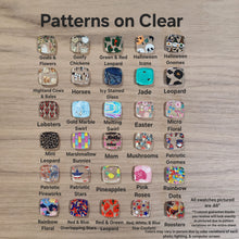 Load image into Gallery viewer, MOM Patterned Acrylic Triple Flower Center Drops