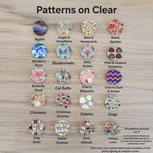 Load image into Gallery viewer, Patterned Acrylic Hand Drawn Heart (Side Hole) Drops