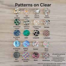 Load image into Gallery viewer, Patterned Acrylic Hand Drawn Heart (Side Hole) Drops