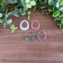 Load image into Gallery viewer, Patterned Acrylic Cutout Wide Teardrops