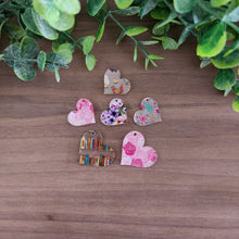 Load image into Gallery viewer, Patterned Acrylic Heart (Side Hole) Drops