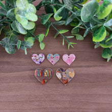 Load image into Gallery viewer, Patterned Acrylic Heart (Center Hole) Drops