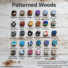 Load image into Gallery viewer, Patterned Wood Rounded Square Studs