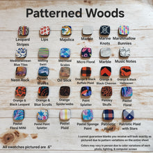 Load image into Gallery viewer, Patterned Wood Flower Studs