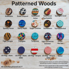 Load image into Gallery viewer, Patterned Wood Heart Drops (Side Hole)