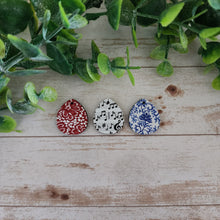 Load image into Gallery viewer, Patterned Wood Wide Teardrops