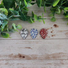 Load image into Gallery viewer, Patterned Wood Reverse Teardrops