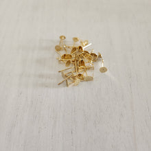 Load image into Gallery viewer, Flat Round Stud Backs/Posts/Findings, 5x12mm - GOLD, 24K Gold Plated 304 Stainless Steel