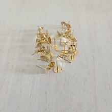 Load image into Gallery viewer, Flat Round Stud Backs/Posts/Findings, 6x12mm - GOLD, 24K Gold Plated 304 Stainless Steel