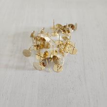 Load image into Gallery viewer, Flat Round Stud Backs/Posts/Findings, 8x12mm - GOLD, 24K Gold Plated 304 Stainless Steel