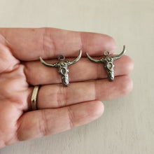 Load image into Gallery viewer, Cow Skull Charm/Pendant - STAINLESS STEEL, 304 Stainless Steel