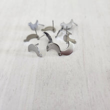 Load image into Gallery viewer, Moon Stud with Post - STAINLESS STEEL, 304 Stainless Steel