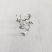 Load image into Gallery viewer, Flat Round CONNECTOR Stud Backs/Posts/Findings, 5x12mm - STAINLESS STEEL, 304 Stainless Steel