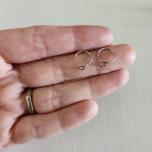 Load image into Gallery viewer, Small Round Semi Circle Ear Wires with Front Facing Loop - STAINLESS STEEL, 316L Surgical Stainless Steel