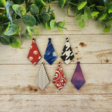 Load image into Gallery viewer, Patterned Wood Diamond Drops