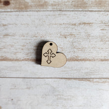 Load image into Gallery viewer, Easter Heart & Centered Cross Drops (Side Hole)
