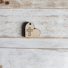 Load image into Gallery viewer, Easter Heart & Centered Cross Drops (Side Hole)