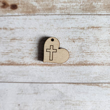 Load image into Gallery viewer, Easter Heart & Centered Cross Drops (Side Hole)