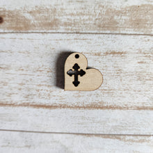 Load image into Gallery viewer, Easter Heart & Centered Cross Drops (Side Hole)
