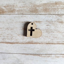 Load image into Gallery viewer, Easter Heart & Centered Cross Drops (Side Hole)