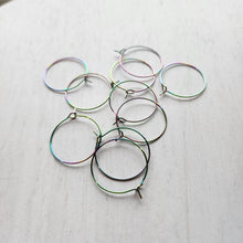 Load image into Gallery viewer, Hoop Earring Finding, 25mm - RAINBOW, 316L Stainless Steel
